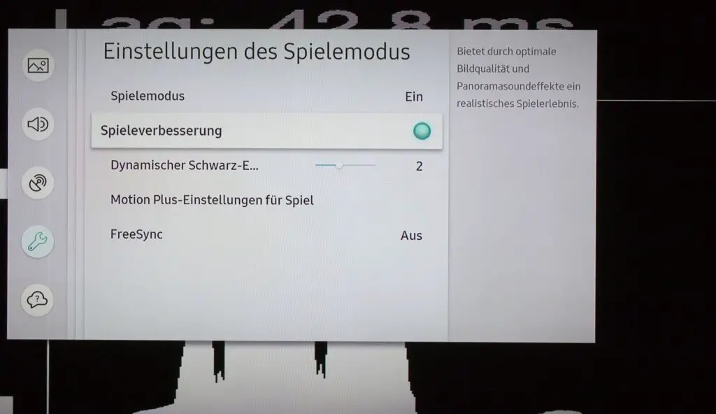 Samsung Q70R Input Lag Spielemodus