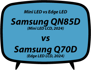 header vs Samsung QN85D vs Samsung Q70D